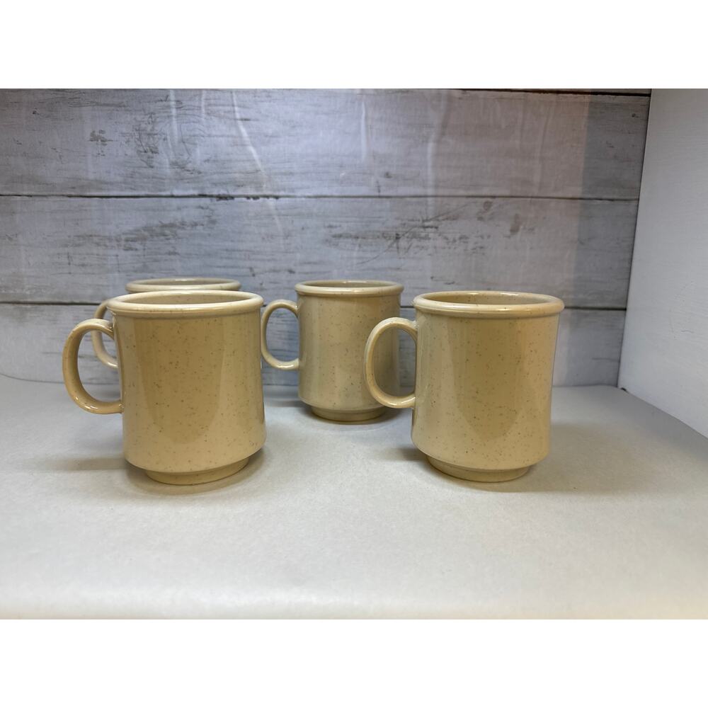 Vintage G.E.T. Sandstone Melamine Restaurantware Stacking Cups
